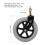 Wheelchair Caster Assembly Front Universal PU Hub Solid Spring Shock Absorber Wheel 10 X 2in Replacement Parts 2
