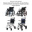 Wheelchair Caster Assembly Front Universal PU Hub Solid Spring Shock Absorber Wheel 10 X 2in Replacement Parts 4