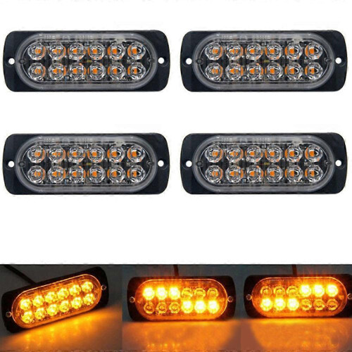 12 LED Ultra-thin Truck Side Marker Light 12-24V Yellow 2