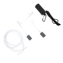1Set Aquarium Zuurstofpomp USB Aangedreven Zwart Silicone Design
