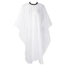 (White) Cape de coiffure professionnelle, en nylon antistatique et imperméable, tour de cou ajustable pour adultes et enfants, 140 x 114 cm
