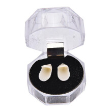 (19mm) Colmillos postizos de vampiro, cosméticos, de resina, seguros y cómodos, ideales para fiestas de Halloween.