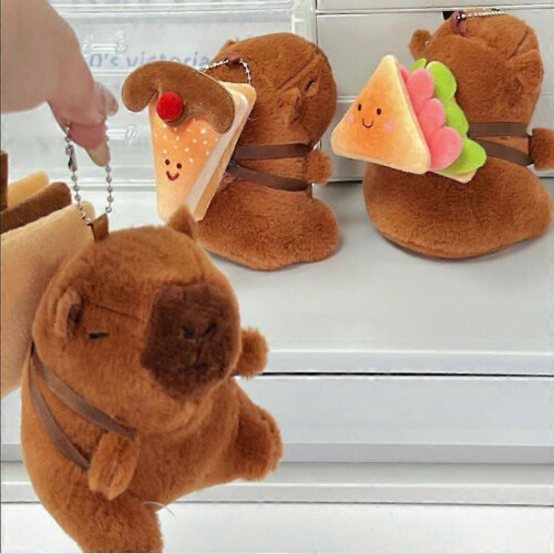 Niedliche Capybara-Plüschpuppe als Anhänger für Rucksack oder Rucksack – Geschenkidee 2