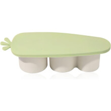 Vassoio per cubetti di ghiaccio in silicone con coperchio, stampo cilindrico riutilizzabile per bevande.