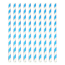 (Blue) Cannucce di carta biodegradabili per alimenti, confezione da 100 pezzi, ideali per feste e uso domestico.