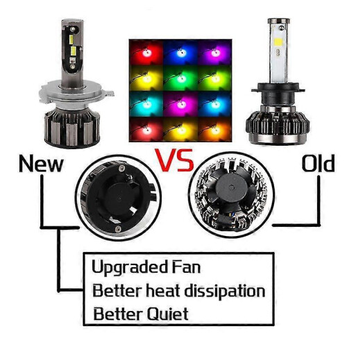 -h7 Εφαρμογή προβολέα LED Rgb Συμβατό με Bluetooth Έλεγχος Πολλαπλών Χρωμάτ 2