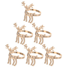 6St Kerst Servetringen Rendier, Gouden Aluminium, Huis En Restaurant