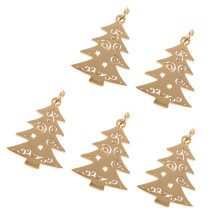5St DIY Gouden Christmas Tree Pendants Sieraden