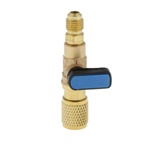 Válvula de esferas de refrigeração R22 com válvula de segurança, rosca G1/4, compacta e resistente 1