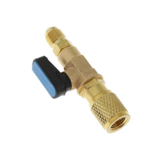Válvula de esferas de refrigeração R22 com válvula de segurança, rosca G1/4, compacta e resistente 2