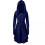 Solid Long Sleeve Hooded Tie-Front Festival Dress,Black,M 3