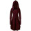 Solid Long Sleeve Hooded Tie-Front Festival Dress,Grey,S 5