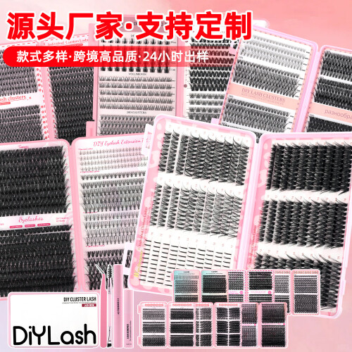 Single-clump segmented eyelashes with glue, 100 pieces per box, 12-20mm. 1