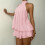 Women's Vacation Fitted Backless Halter Tie Waist Solid Dress,Brown,M 4