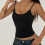 Women's Solid U-Neck Backless Camisole Top,Burgundy,M 3