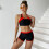 Women's Two-Piece Solid Sports Bikini Set,White,S 5