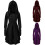 Solid Long Sleeve Hooded Tie-Front Festival Dress,Black,M 4