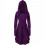 Solid Long Sleeve Hooded Tie-Front Festival Dress,Black,M 5
