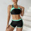 Women's Two-Piece Solid Sports Bikini Set,Red,XXL 2