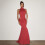 Women's Solid Fitted Backless Mermaid Dress,Coffee,L 2