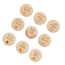 1Set Herinneringskaarten Baby Hout Beige Groeirecords Thuis