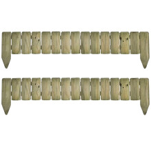 Wooden Edge Log Garden Lawn Border Edging Panel - Pack 2