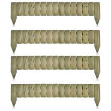 Wooden Edge Log Garden Lawn Border Edging Panel - Pack 4