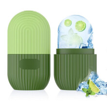 YZhouD 2Pcs Ice Roller for Face & Eye, Reusable Silicone Ice Facial Roller with Holder, Face Icers for Pores Wrinkle Reduction & Puffiness Relief