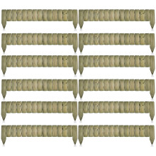 Wooden Edge Log Garden Lawn Border Edging Panel - Pack 12