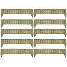 Wooden Edge Log Garden Lawn Border Edging Panel - Pack 10