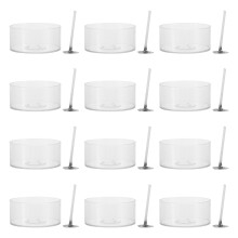 1Set Ronde Plastic Theelichtcups Met Katoenen Lont Voor Kaarsen