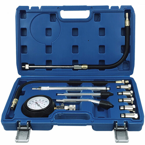 1Set Compressietester Kit Blauwe Motor Drukmeter Voor Auto En Motor