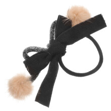 1Plush Hair Rope Zwart Zachte Ponytail Houder Voor Dames