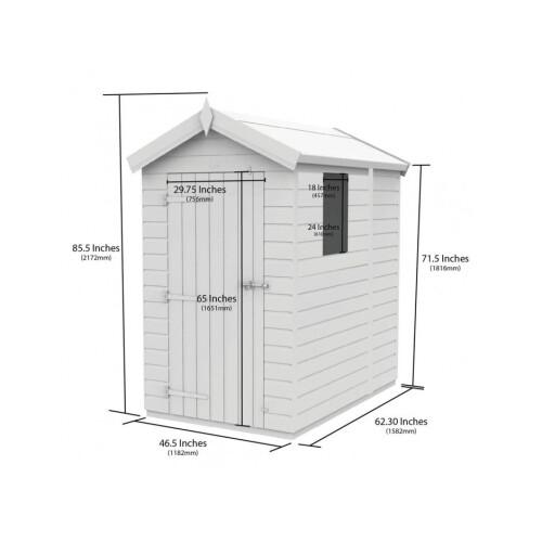 4 x 5 Apex Shed Tanalised (Double Door, With Windows) 2
