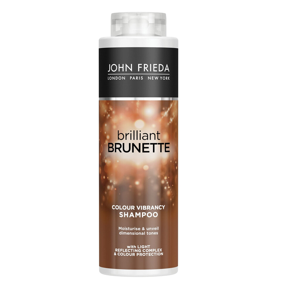 John Frieda Brilliant Brunette Colour Vibrancy Shampoo For Brunette Hair, Moisturising Shampoo For