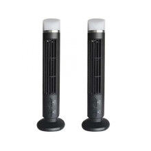 2X Portable Air Cooler Fan,Streamlined Tower Fan with LED,Powerful Wind,Space-Saving, USB Interface Black