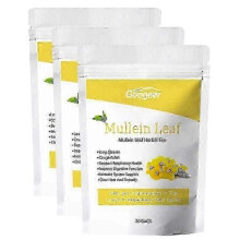 3x Mullein Leaf Tea Bags Herbal Lung Cleansing Breathing Cough Relieve Tea, 20 Bags/Pack