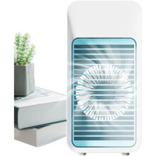 Ventilatore da tavolo per raffreddamento, luce notturna colorata, 3 velocità, silenzioso per scrivania