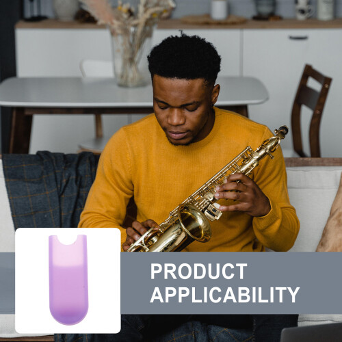 1St Saxofoon Duimrustmat Met Antislip Siliconencover Paars 2