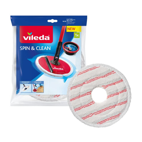 Vileda Vileda Spin and Clean Mop Refill, White, 1 Count (Pack of 1) 1
