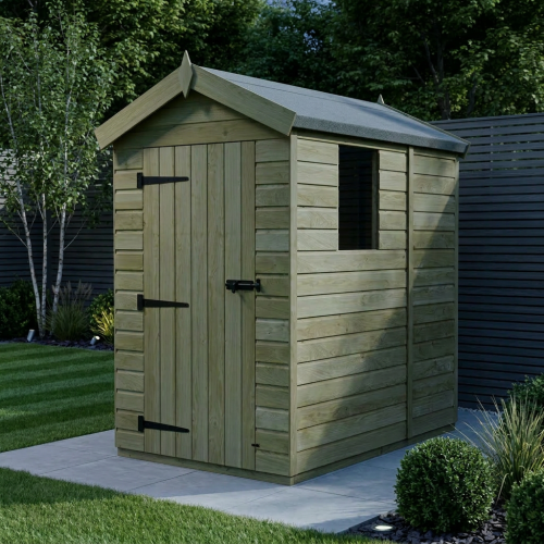 4 x 5 Apex Shed Tanalised (Single Door, With Windows) 2