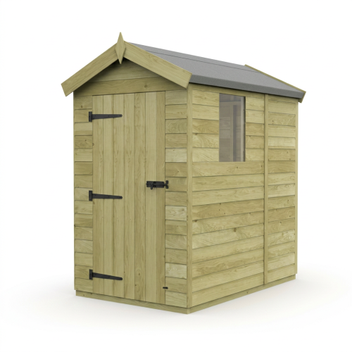4 x 5 Apex Shed Tanalised (Single Door, With Windows) 1