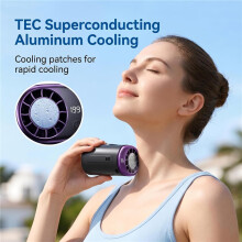 Ventilatore portatile a clip ricaricabile, indossabile per collo e vita, 199 velocità, flusso d'aria turbo, raffreddamento, grigio