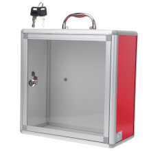 1Set Aluminium Collectiebox Rood Met Sleutel Voor Opbergen