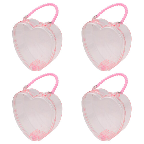 4St Plastic Candy Box Roze Kind Geschenk Opbergdoos Handzaam