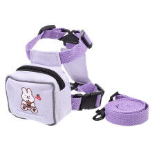 1Huisdier Rugzakharnas Met Lange Leash Paars Polyester, Comfortabel
