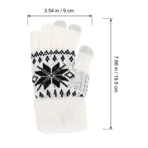 1Paar Comfortabele Plus Dikke Gebreide Winterhandschoenen 1