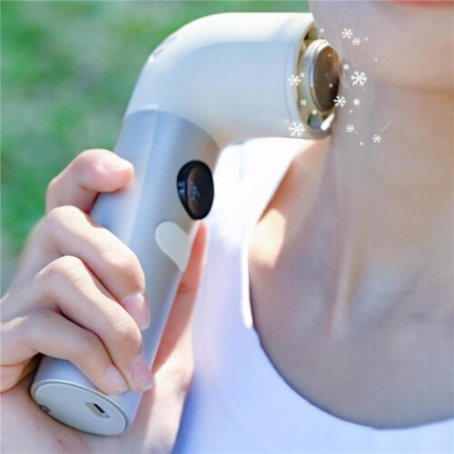 Witte nekventilator 3000mAh, LED display, USB oplaadbaar, flexibele nek 2