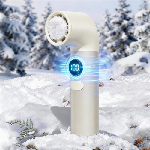 Witte nekventilator 3000mAh, LED display, USB oplaadbaar, flexibele nek