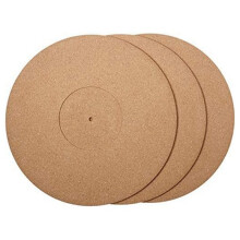 3 Pieces Cork Turntable Mats with High Fidelity for Vinyl LP Record Players Audiophile Reduce Noise
